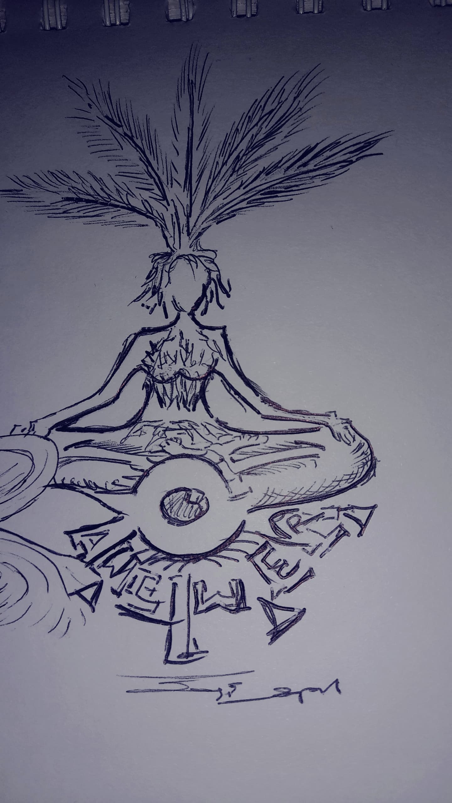 Palm figure drawing by Soji